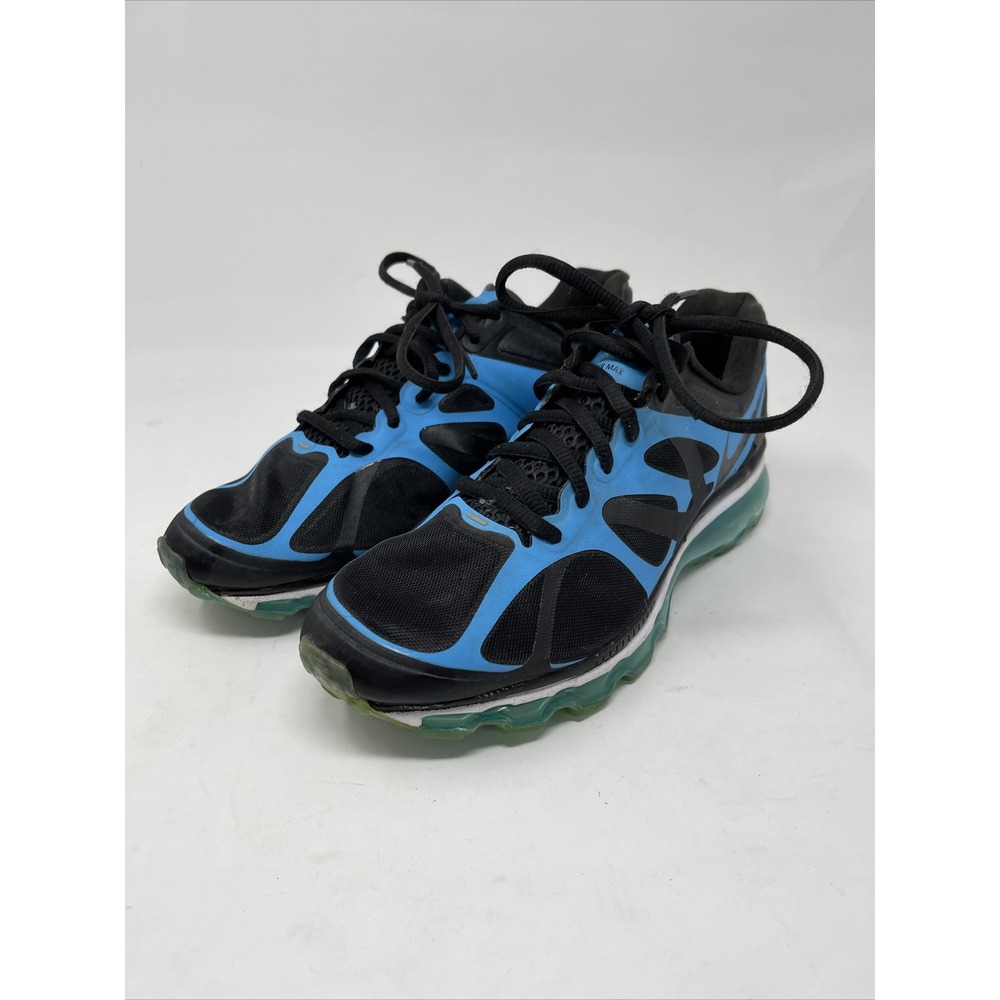 Nike Air Max + 2012 Black Blue Running Sneakers Womens Size 8‎ 487679-004